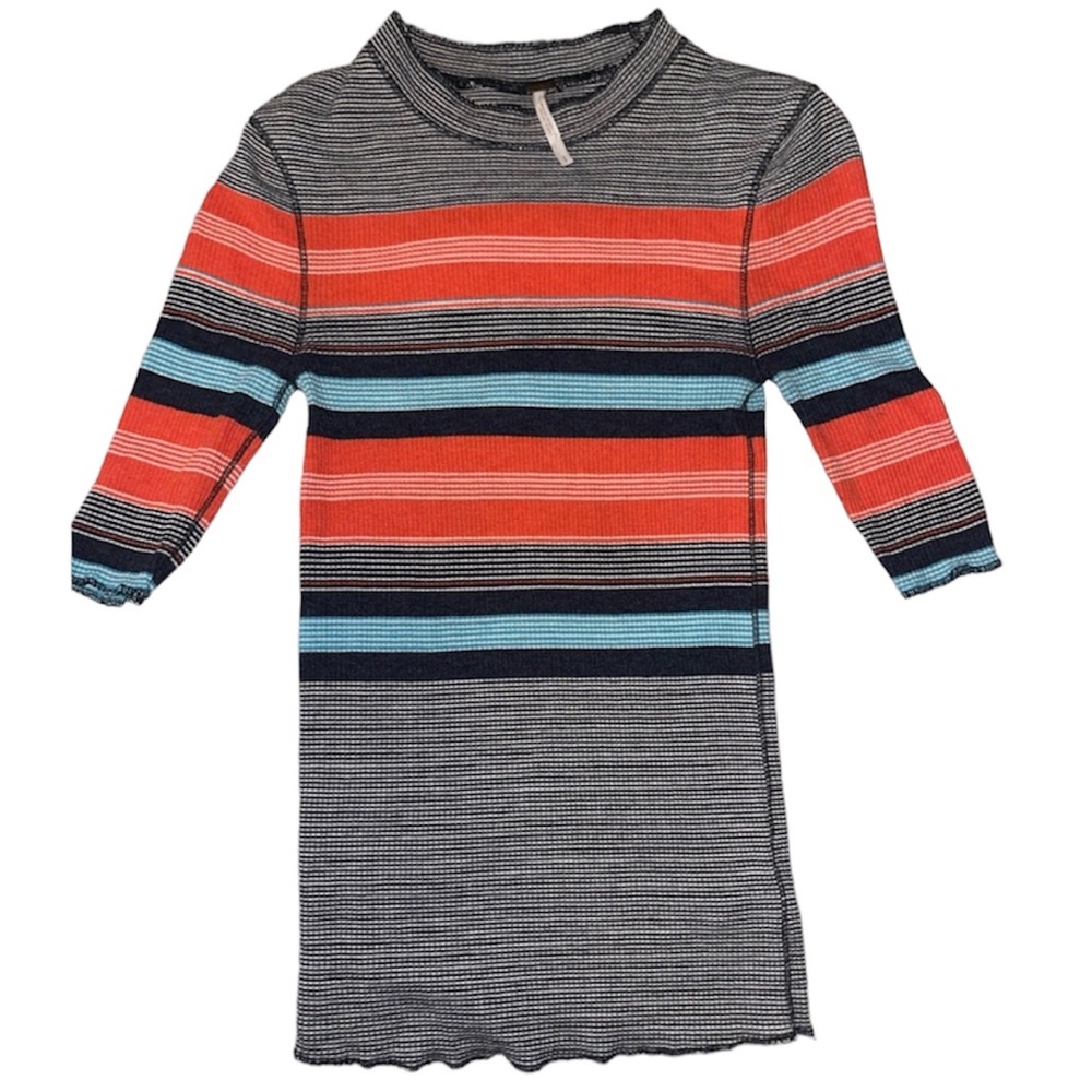 Free People Stripped Mock Neck Top